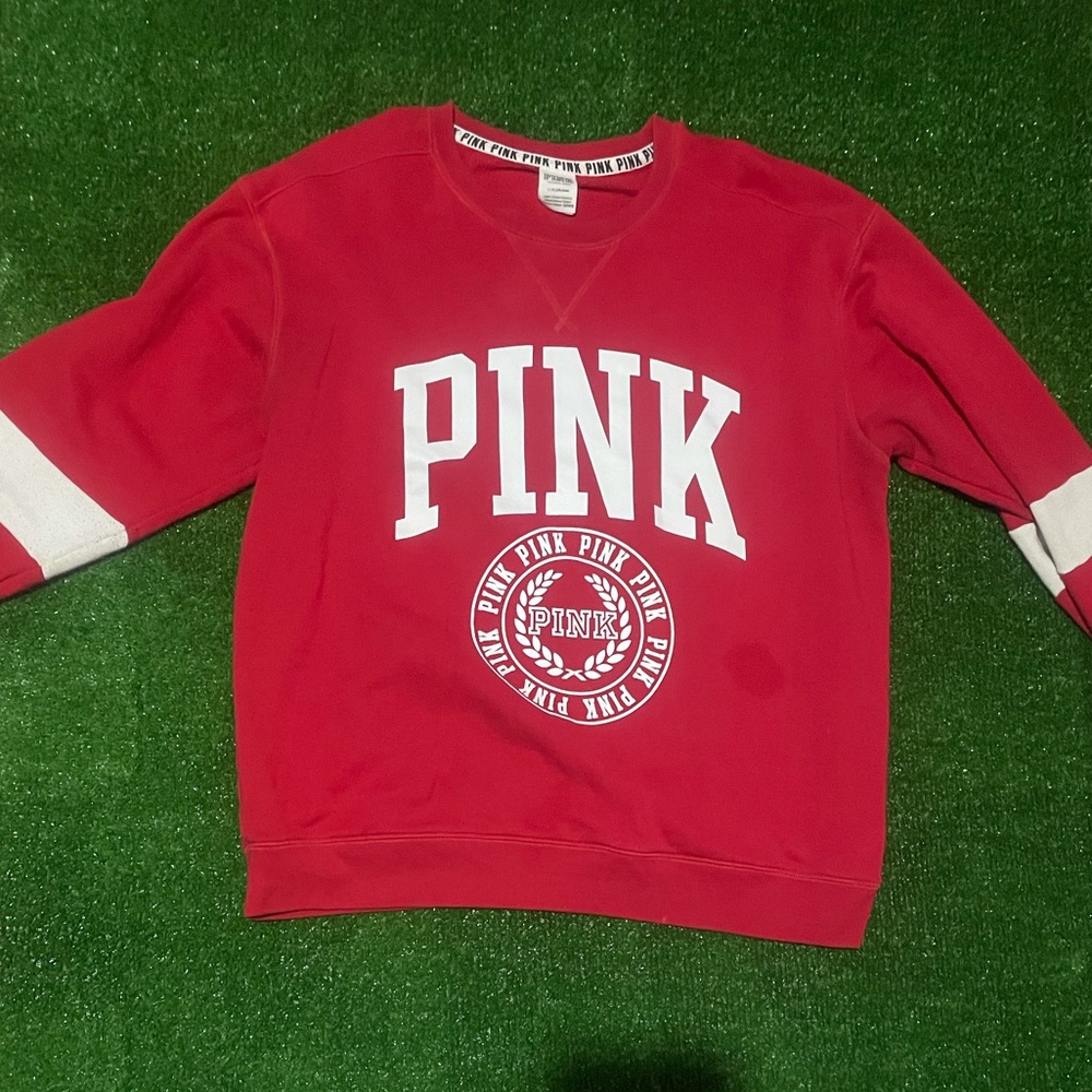 Victoria secrets Pink crewneck “Red”